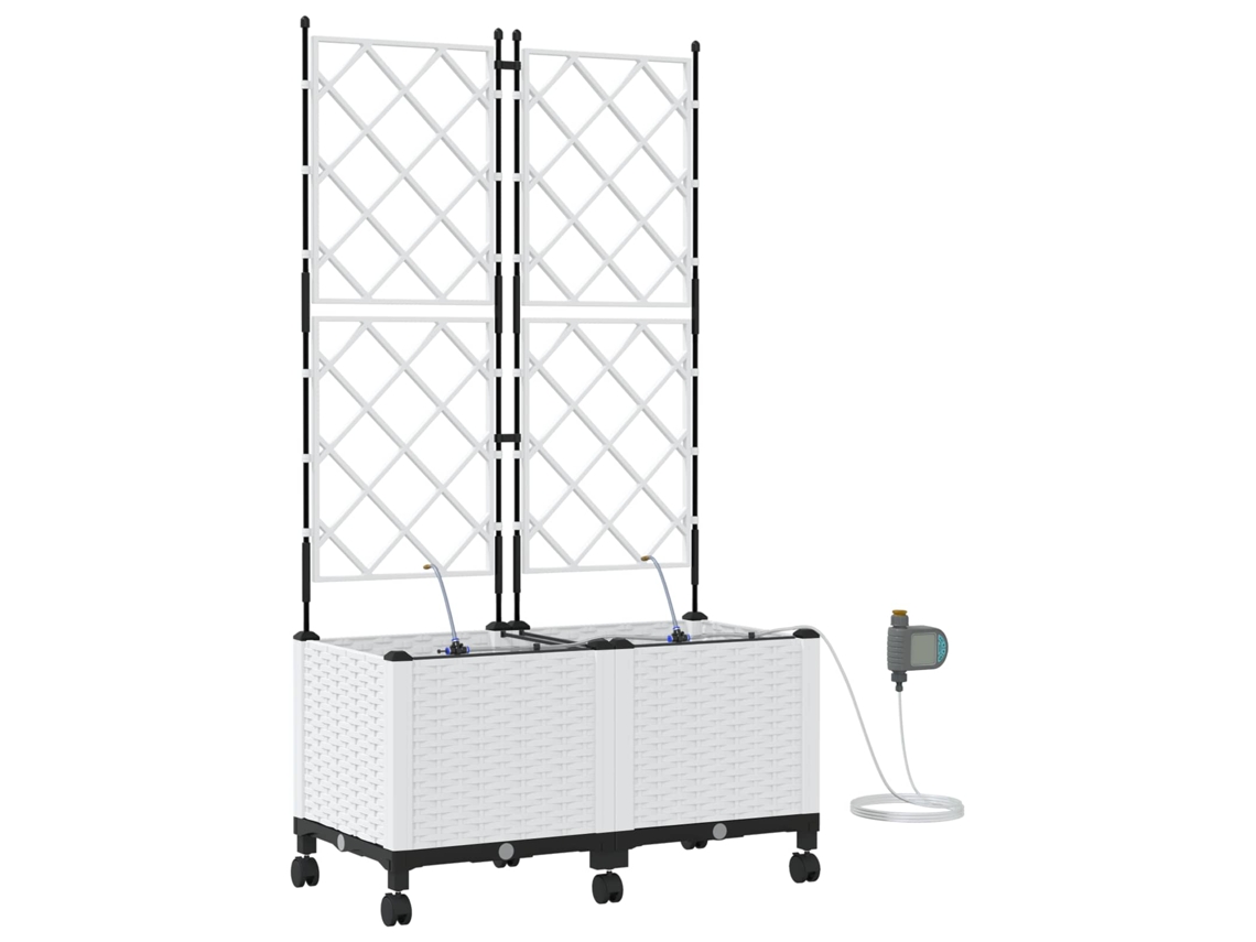 Conjunto 2 Vaso De Jardim Vidaxl Branco Polipropileno (80 X 40 X 148 Cm)