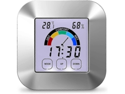 Higrômetro E Termômetro Digitais Para Ambientes Internos Com Sensor De Temperatura E Umidade (cor: Prata)
