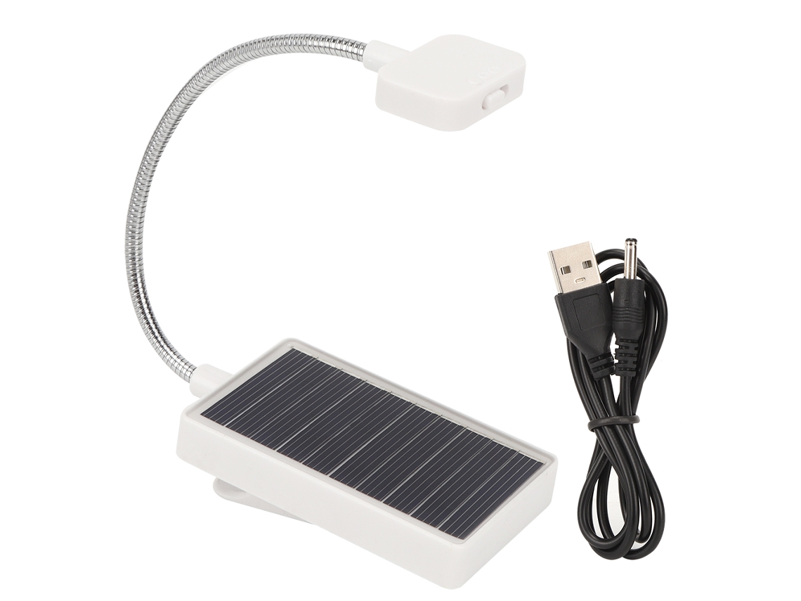 Laxiscreed Candeeiro De Mesa Led Com Braço Ajustável, Funciona Com Painel Solar Ou Usb
