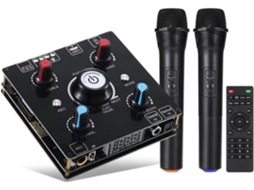 Máquina de Karaokê com Bluetooth 5.0, Microfone Duplo e Amplificador. SFUSHOS