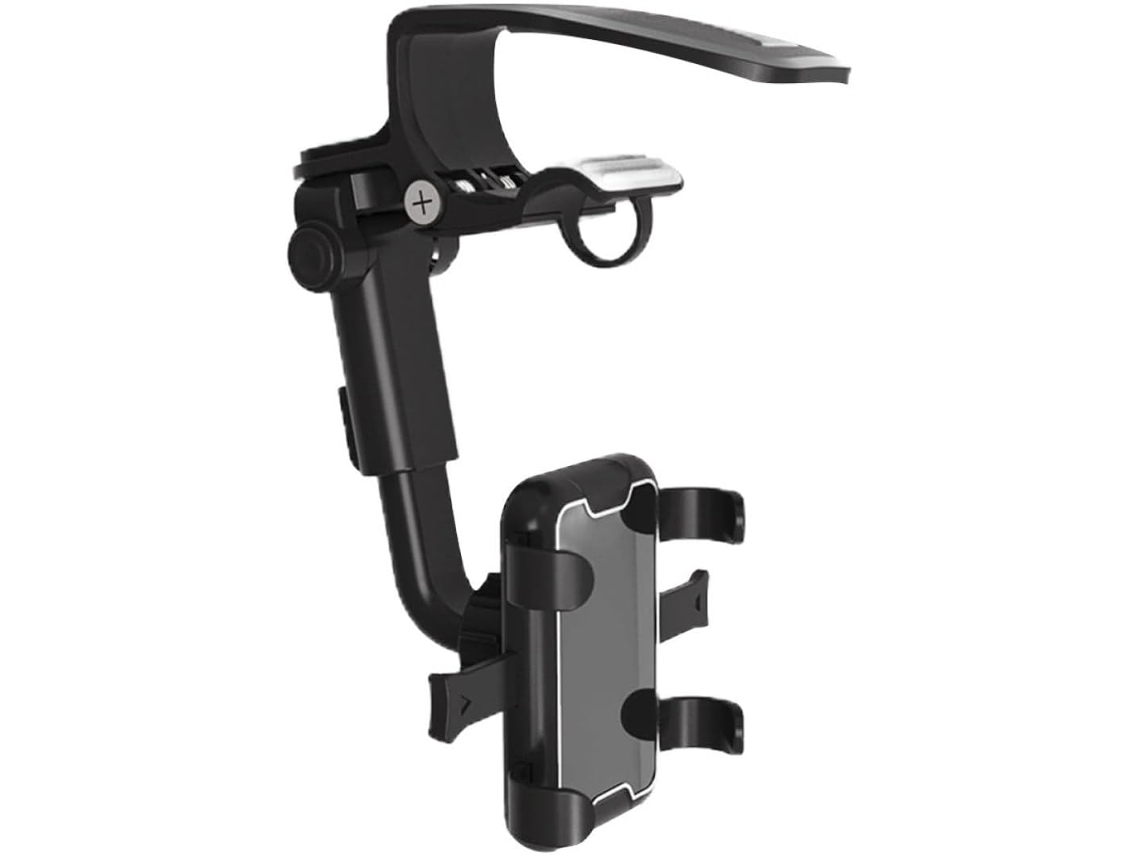 Suporte Para Celular Veicular Com Clipe Giratório, Feito De Abs E Silicone Antiderrapante.
