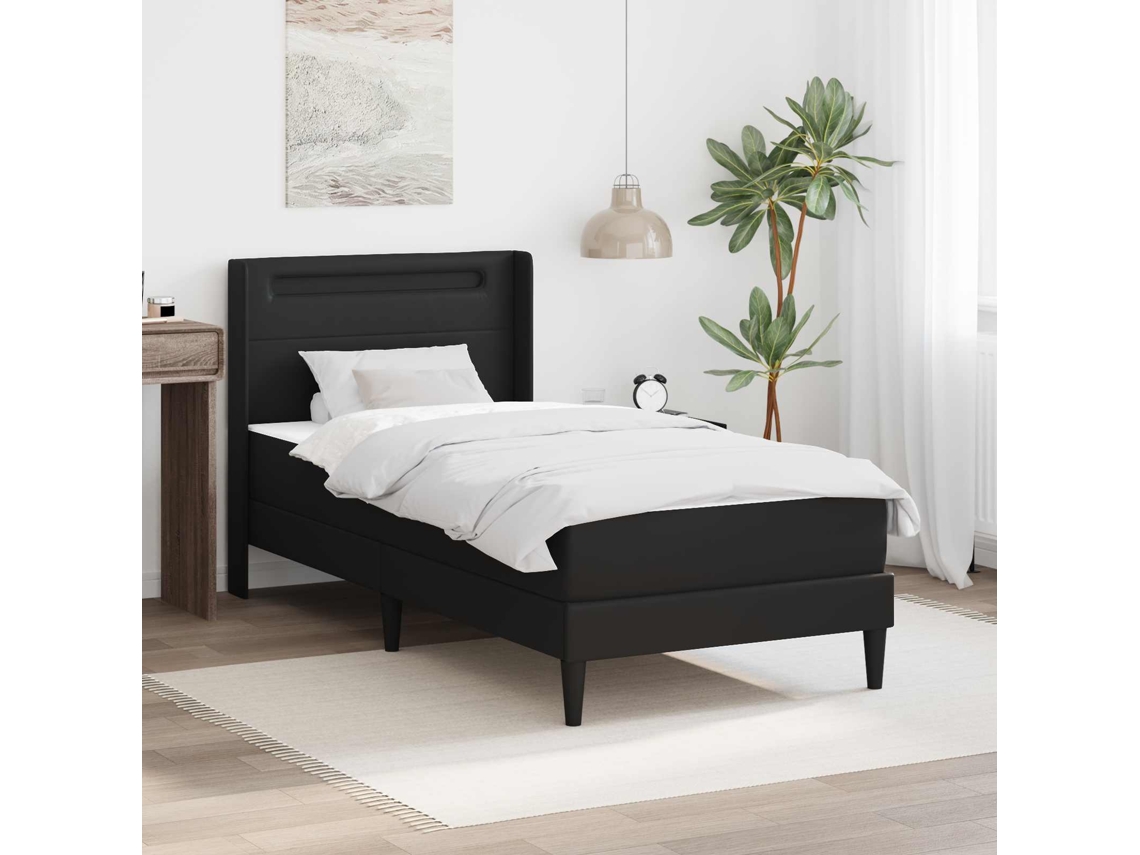 Vidaxl Estrutura De Cama Com Colchão 90 X 190 Cm Preto