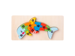 Brinquedo Educativo Montessori Para Crianças Dos 3 Aos 5 Anos, Puzzle Numérico Com Números De 1 A 10 Golfinho Hexinyigjly