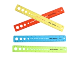 Réguas flexíveis de plástico transparente Stobok, conjunto de 4 peças, 30 cm, leves e reutilizáveis para estudantes.