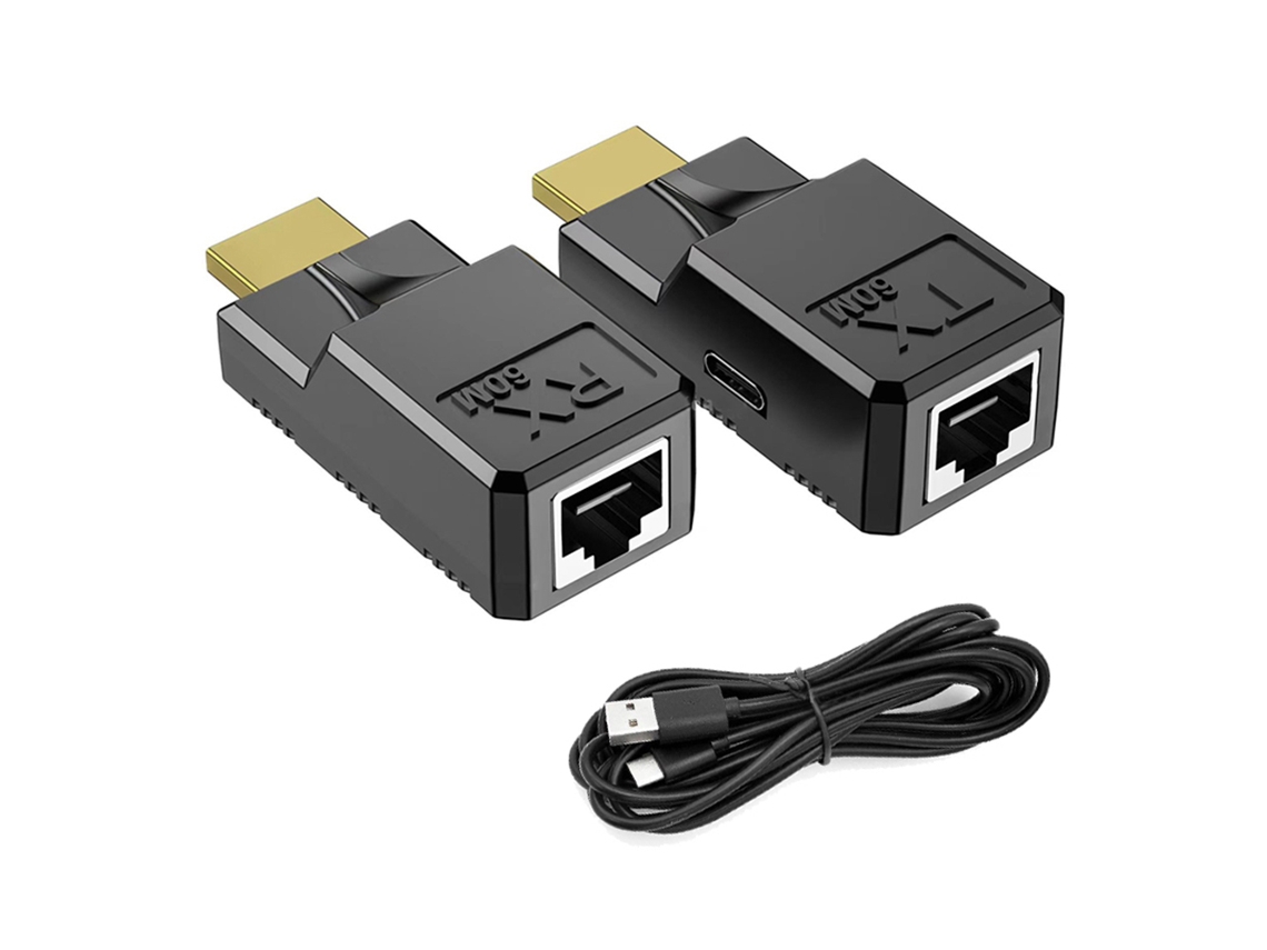 Adaptador RJ45 compatível com HDMI Slowmoose 60M, extensor de cabo de rede Ethernet 1080P, compatível com HDMI da Slowmoose