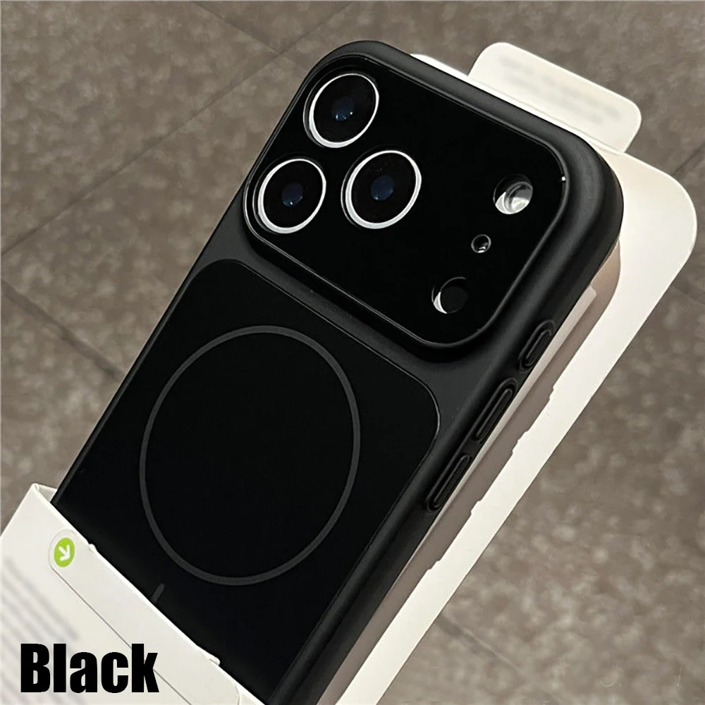 Capa Protetora Rígida Em Policarbonato Eletrogalvanizado, Resistente A Impactos (iphone 15 Pro Max, Preta), Compatível Com A Função Magnética Magsafe.