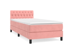 Cama com Molas/colchão 100x200 Cm Veludo Rosa MAISON EXCLUSIVE