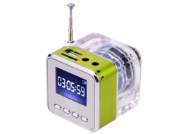 Tocador De Música Mp3/4 Portátil Com Alto-falante, Rádio Fm, Usb E Cartão Tf - Verde