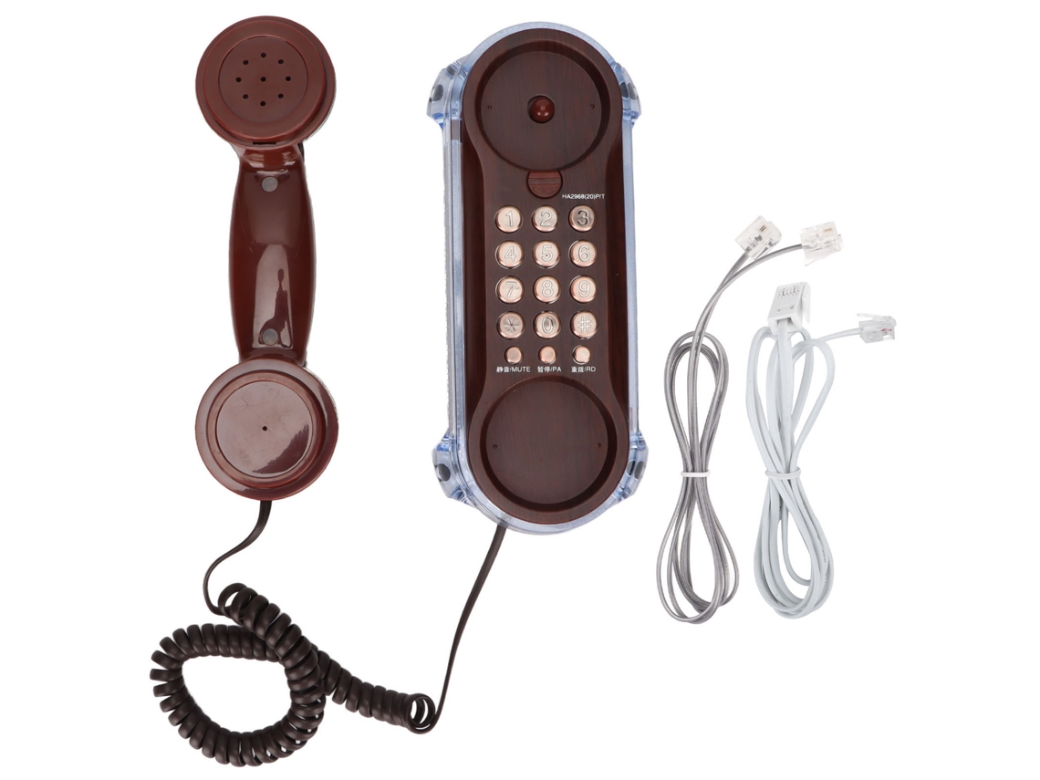 Telefone de Parede Telefone Fixo com Fio de Estilo Retrô Europeu EOOCOO (com Luz, Mudo de Toque Único)