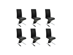 Vidaxl Cadeiras De Jantar 6 Pcs Couro Artificial Preto