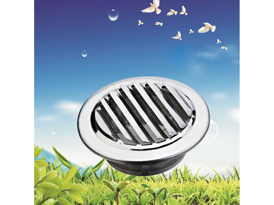 Grelha De Ventilação Redonda E Plana Em Aço Inox 80/100/120 Mm Tamanho 80 Mm Btforus
