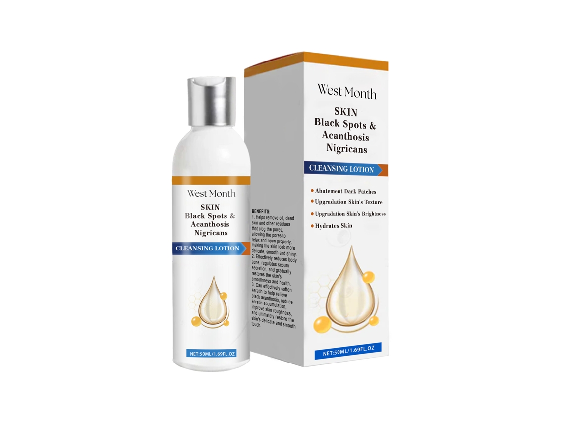Loção de Limpeza West Month Black Hidratante e Refrescante para Cotovelo e Pescoço