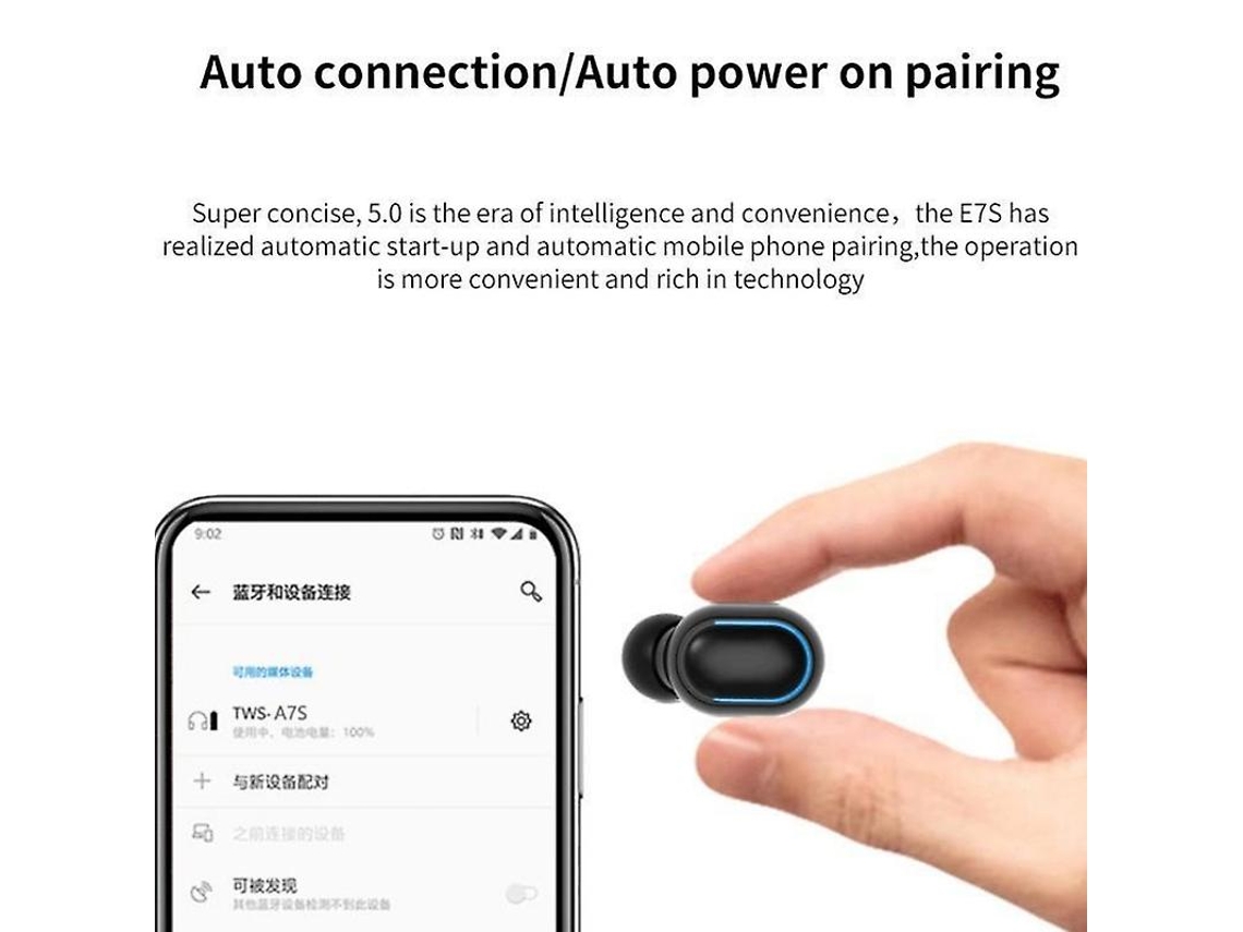 Auriculares Bluetooth True Wireless YDCY E7S Digital Waterproof Tws 5.0