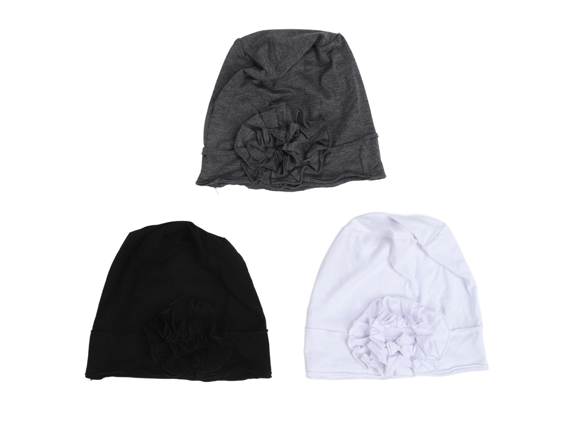 Turban Floral Capa Mulher Couro Branco Cinza Cor Pura Modal Macio Envoltório Cabeça Perda Cabelo Trabalho Viagem