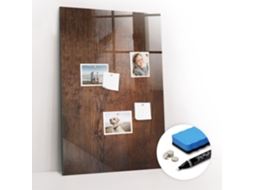 Quadro Magnético Decorativo Madeira Escura Para A Sala De Estar Espelharte (60x90 Cm)