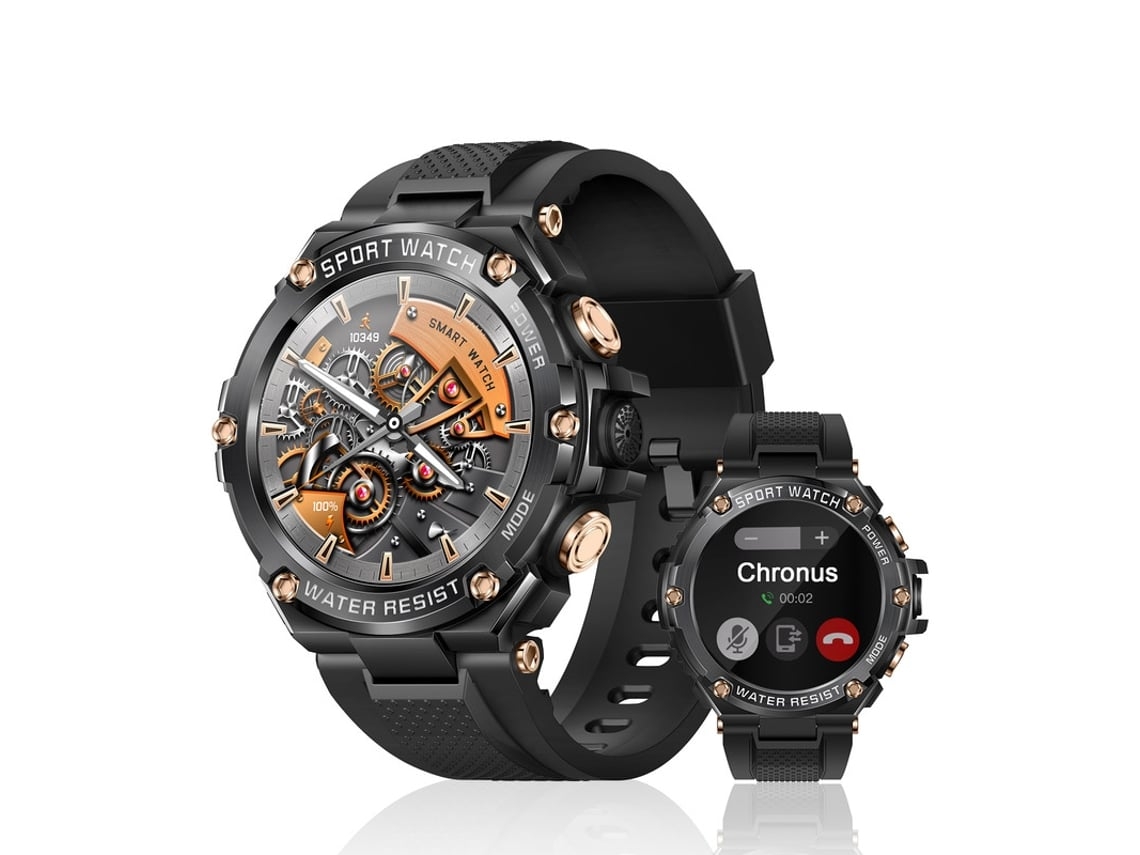 Smartwatch T88 1 5 Polegadas com Função de Chamada Bateria Grande de 800Mah À Prova DÁgua Ip68 Adequado para Android Ios Preto YEMAESRE