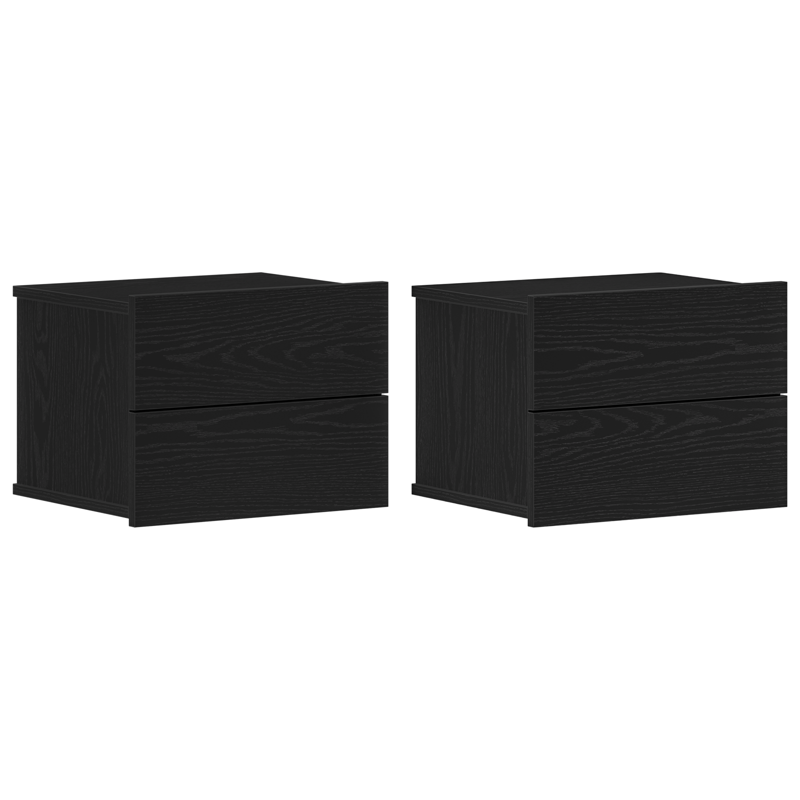 Conjunto 2 Armário De Cabeceira Vidaxl Preto Derivados De Madeira (40 X 30 X 30 Cm)
