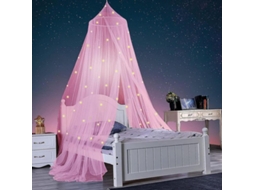 Domo de Cama Princesa com Estrelas Luminosas Branco
