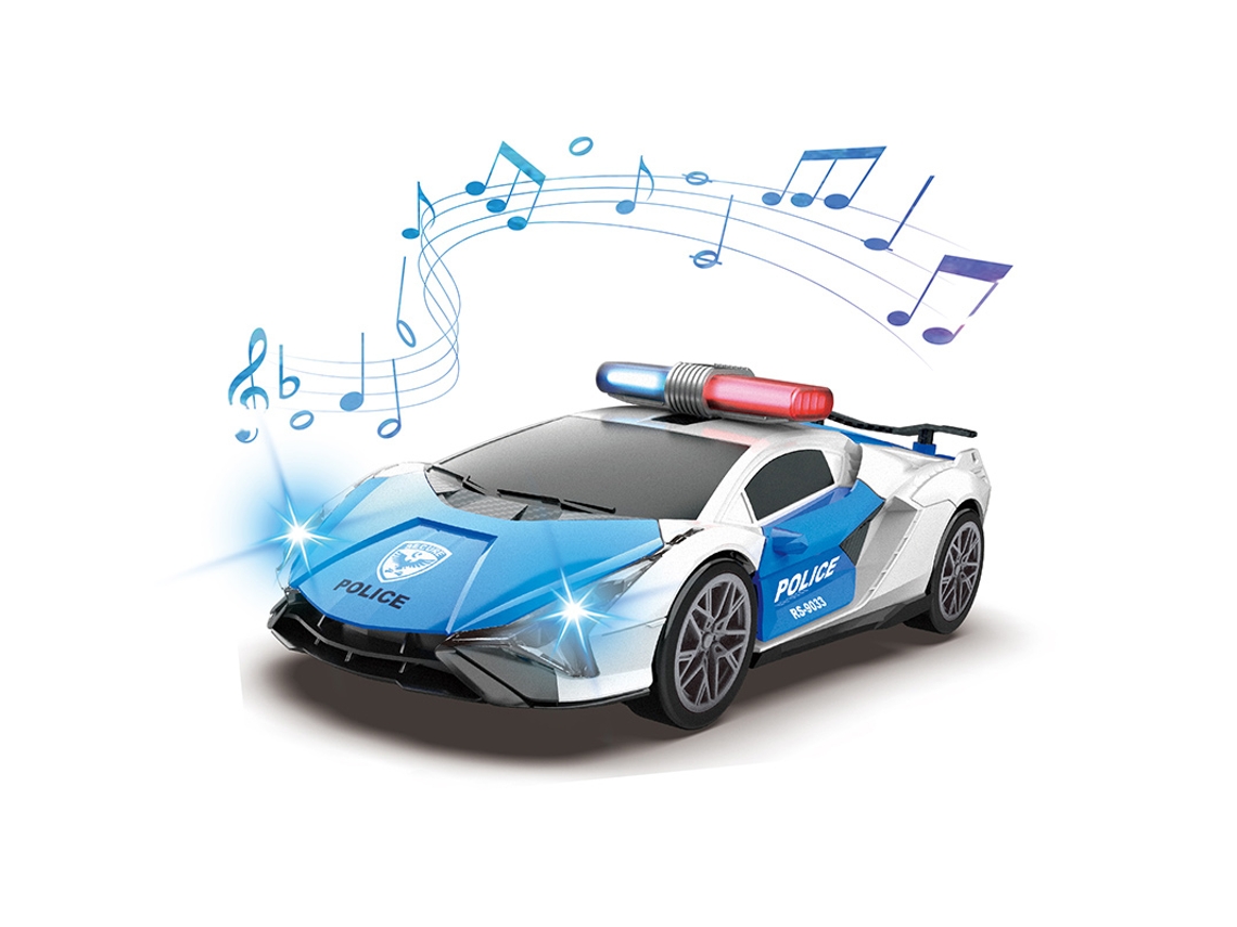 (carro De Polícia) Carro De Polícia Elétrico Infantil Com Luzes, Música E Carroceria Transformável