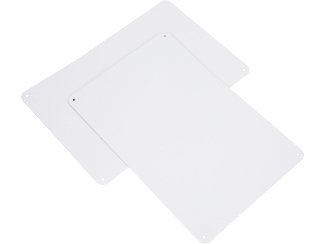 Conjunto De 2 Placas Metal Com Superfície Pintável, Adequadas Para Impressão Com Tinta De Cores Claras, Com 4 Furos Pré