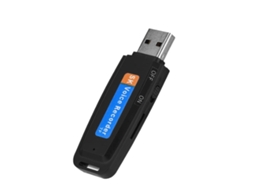 Gravador De Voz Digital Usb De 16 Gb, Gravador De Som Portátil Em Forma De Disco Em U Para Reuniões, Palestras, Entrevistas E Discurso, Preto Yizhood
