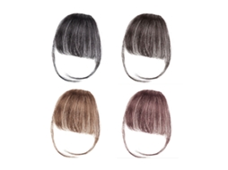 Franja de cabelo com presilha, castanha escura, para uso diário.