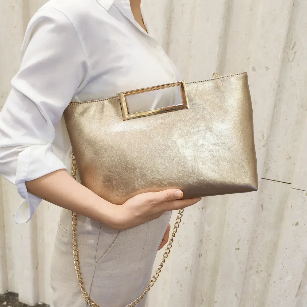 Bolsa De Ombro Elegante E Moderna Com Corrente, Em Couro Pu, Estilo Y2k, Para Mulheres.