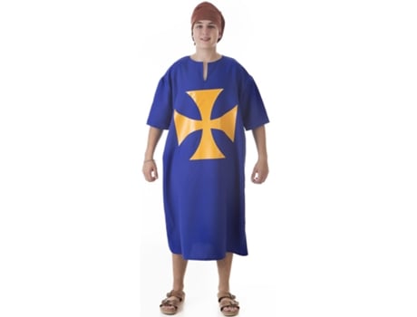 Fato de Homem CREACIONES LLOPIS Túnica Medieval Azul com Cruz (Tam.: L)