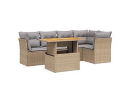 Garden Sofa Set, Garden Sofa Sets Vidaxl Bege Rattan / Vime (n/a)