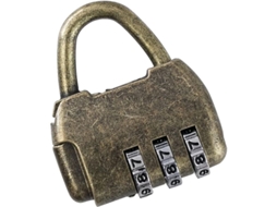 Cadeado Com Código De 3 Dígitos, Vintage, 4,3×3,5×1,2 Cm, Dourado