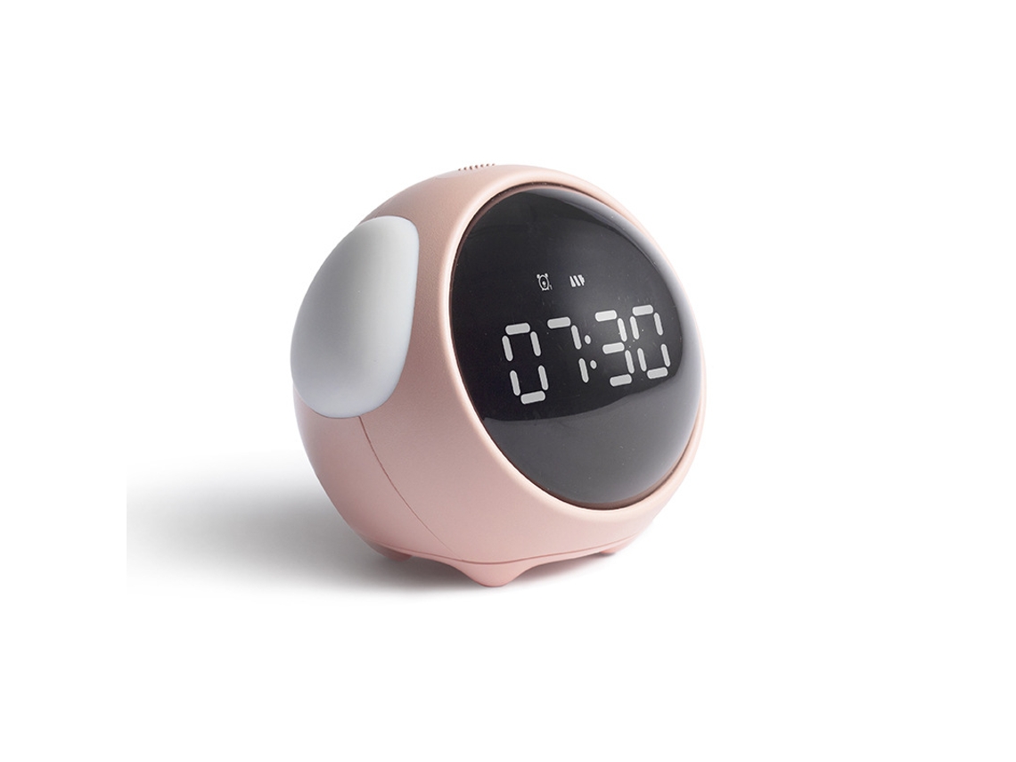 Relógio Despertador Criativo Emoji Rosa, Multifuncional Com Luz Noturna, Para Crianças/estudantes, Alarme Sfushos