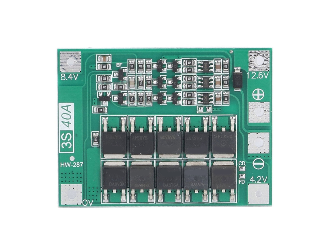Placa De Proteção Bateria 3s 40a Módulo Carregamento