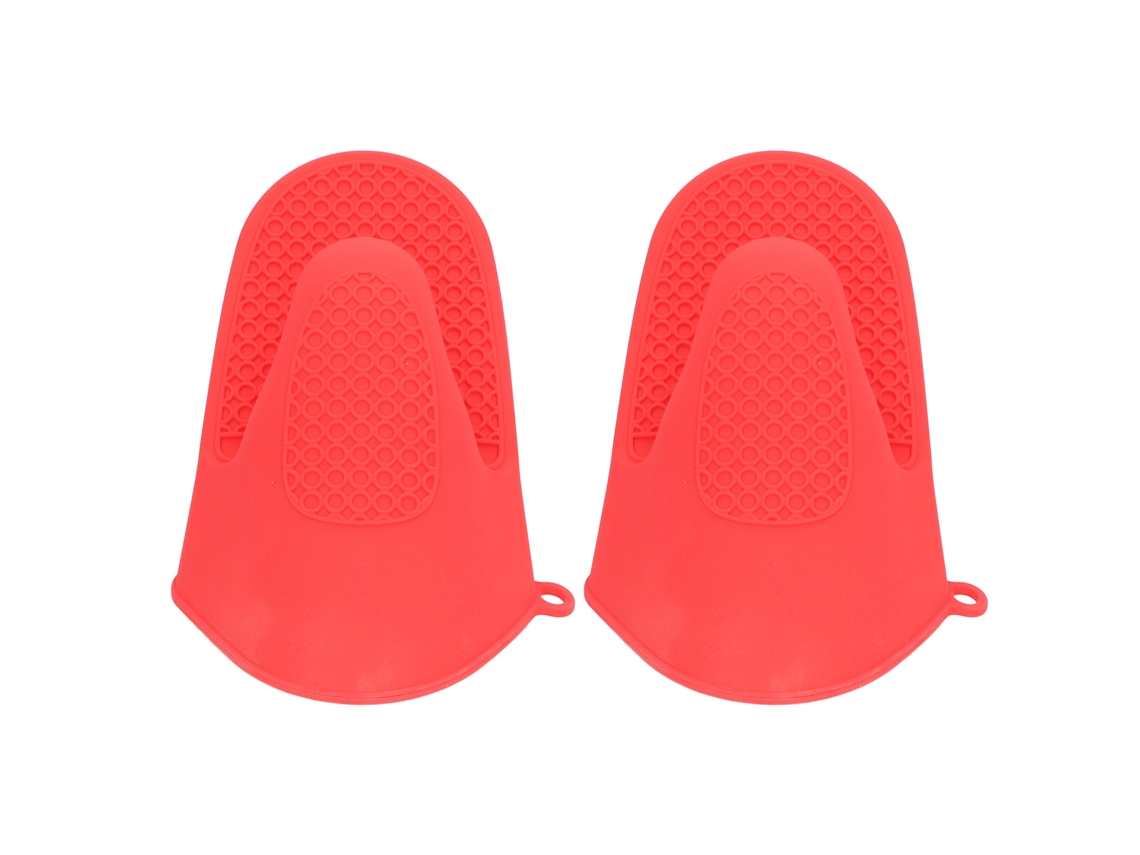 Silicone Forn Mitts, Mini Tamanho De Isolamento De Calor Vermelho Luvas Para Cozinha De Cozinha Segura, O Design Da Grade Garante Uma Aderência Resist