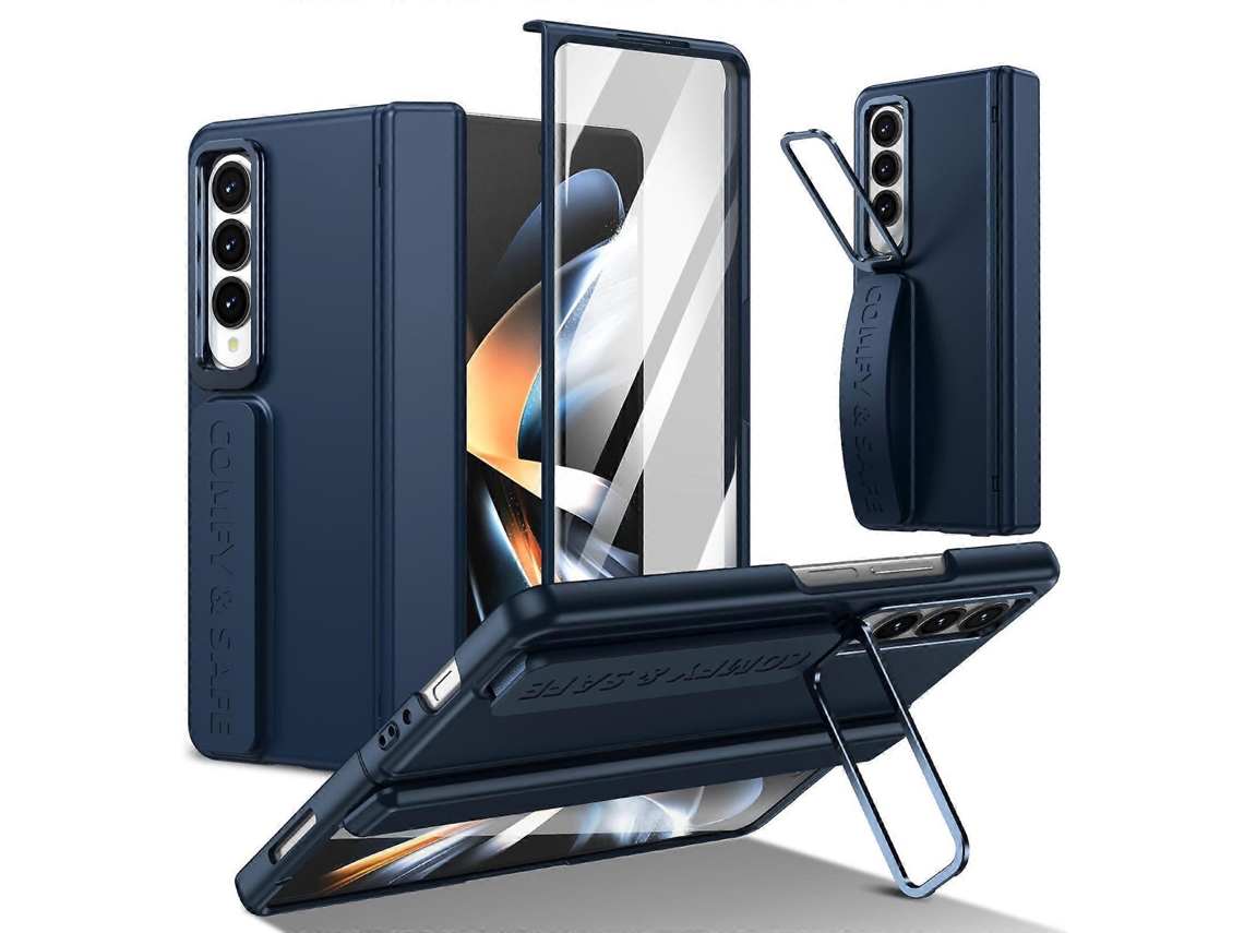 Capa Para Celular Com Suporte Para Lente Integrada E Alça De Pulso Para Samsung Galaxy Z Fold4