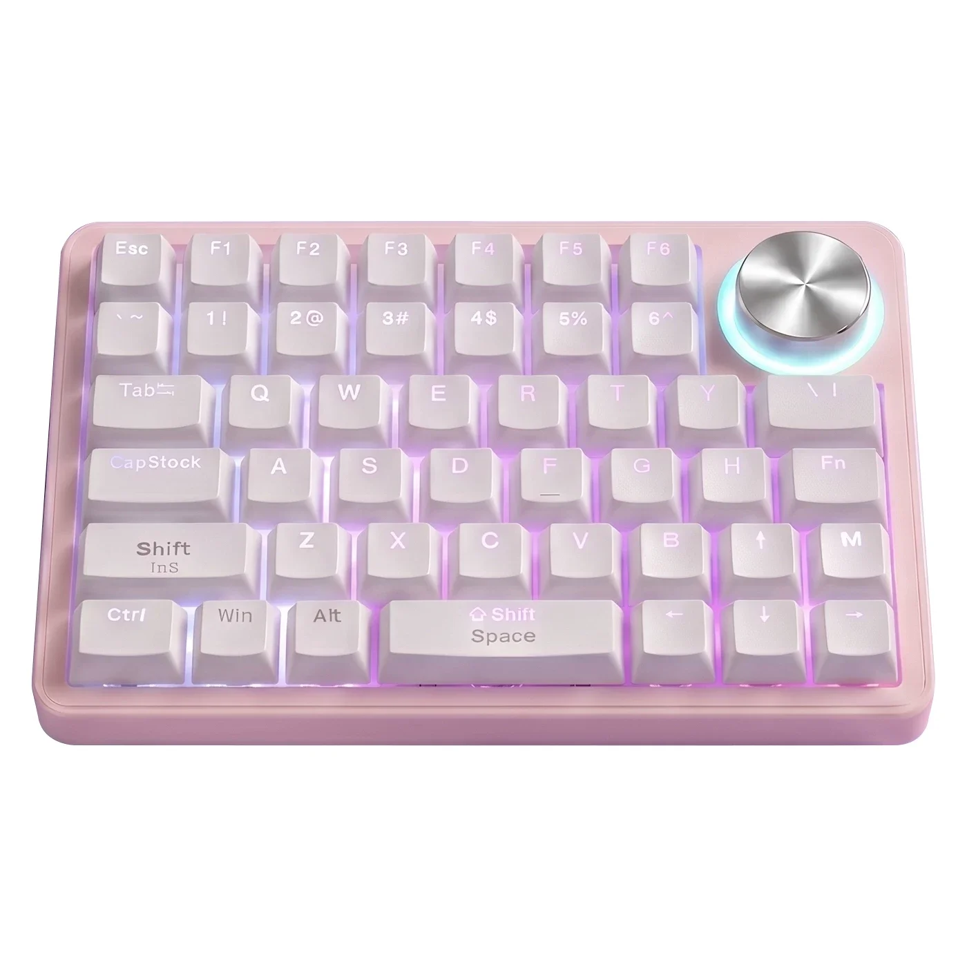 Teclado Bluetooth Tri-mode Para Uso Com Uma Mão, Com 45 Teclas (rosa)