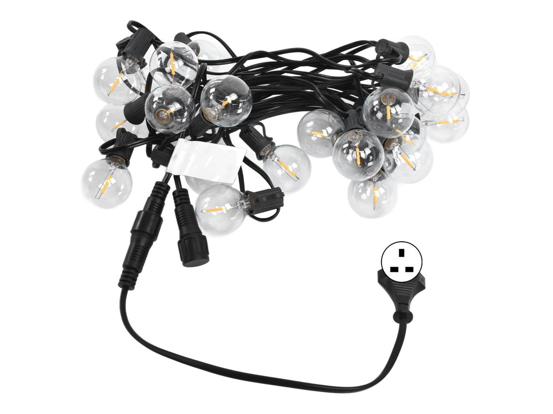 Rebe-luces De Cadena G40 25led 25ft Led Impermeable Bola De Vidrio Para Jardín Césped Decoración Festival Plug Uk 220v