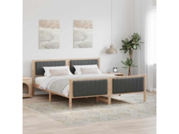 Vidaxl Estrutura Da Cama Castanho E Cinzento-escuro 180 X 200 Cm