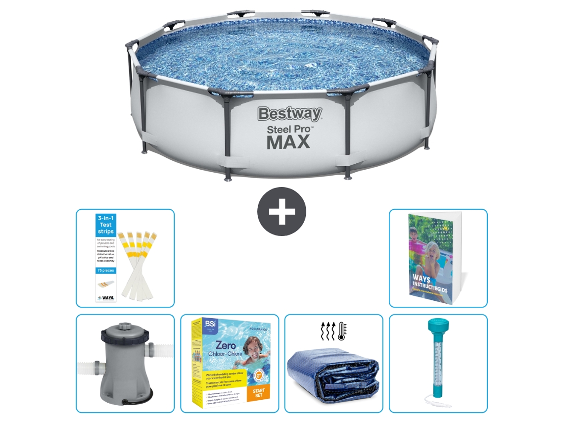 Piscina Bestway Steel Pro Max Redonda 305x76 Cm 5 peças S184 BESTWAY