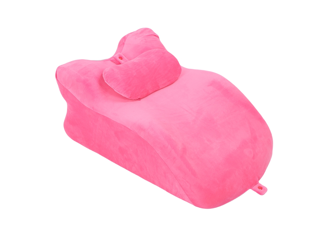 Travesseiro de Descanso com Suporte Lombar e Cabeça Rosa