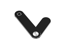 Suporte magnético portátil ajustável em alumínio para laptop e celular, preto clássico.