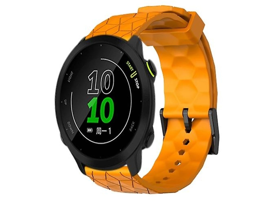 Pulseira De Silicone Cor Sólida Com Padrão Futebol 20 Mm, Compatível Garmin Forerunner 158 (cinza Amarelo), Acabamento Moderno