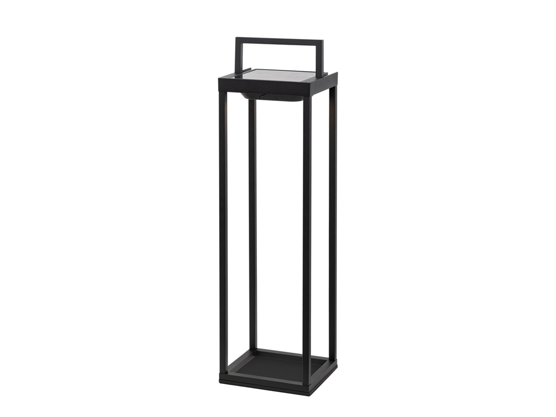Lanterna Solar 2 Led, 56,4 Cm Luminária De Parede E Mesa 2w Com Bateria E Sensor Crepuscular Preto Zafferano