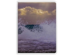 Notebook De Notas Com Sopa De Cobertura - Padrão De Ondas Do Oceano E Do Mar