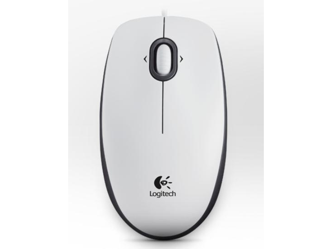 Rato LOGITECH M100 (Cabo USB - Casual - 1000dpi - Branco)
