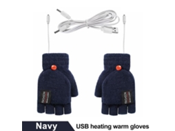Aquecedores de Mãos Aquecedores de Mãos Luvas Aquecidas Usb para Escritório 1 Par 6 Cores para Ciclismo Meio Dedo com Pescoço Azul Marinhod8