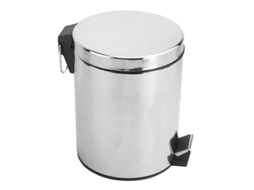 Lixeira com Pedal Nova Line de 5l em Inox, Tampa e Baldelha Removível | S/MARCA