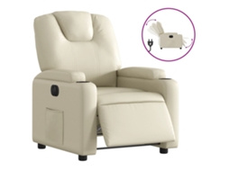 Electric Recliner Chair, Electric Recliner Chairs Vidaxl Creme Couro Artificial