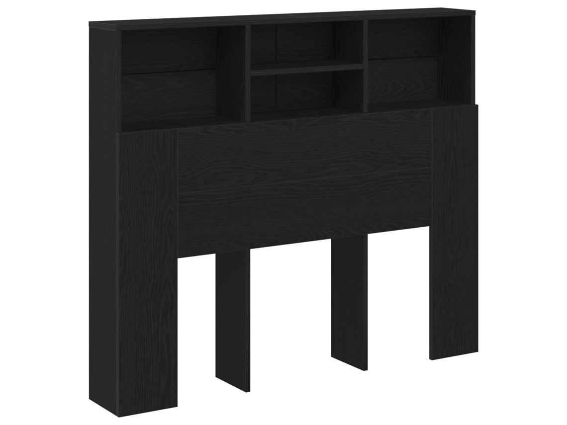 Conjunto 1 Cabeceira Com Armário Vidaxl Preto Derivados De Madeira (120 X 19 X 103,5 Cm)