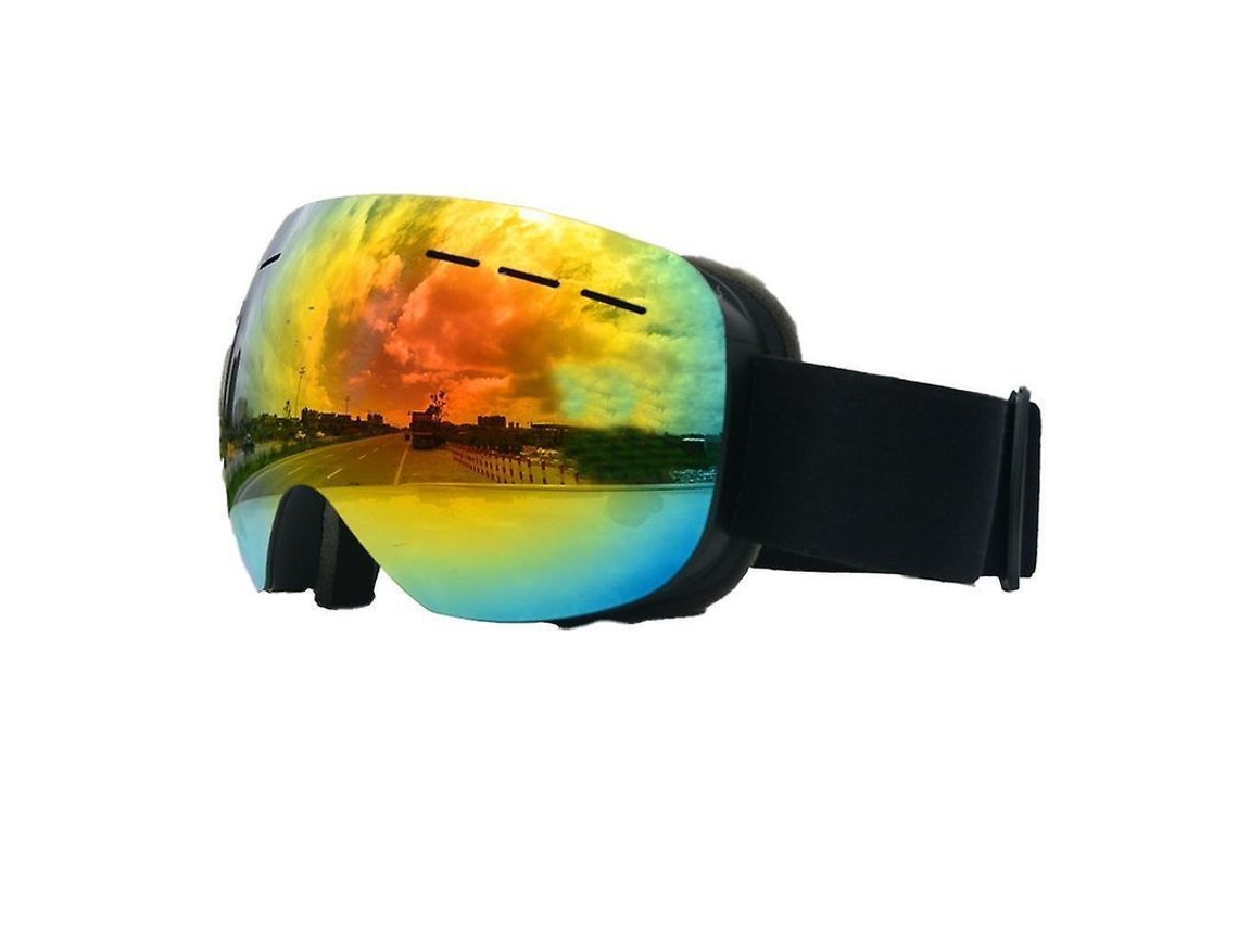 Gafas De Esquí Para Mujer Y Hombre Nvd Con Lentes Intercambiables, Diseño Otg Y Anti Niebla Marco Negro Rojo