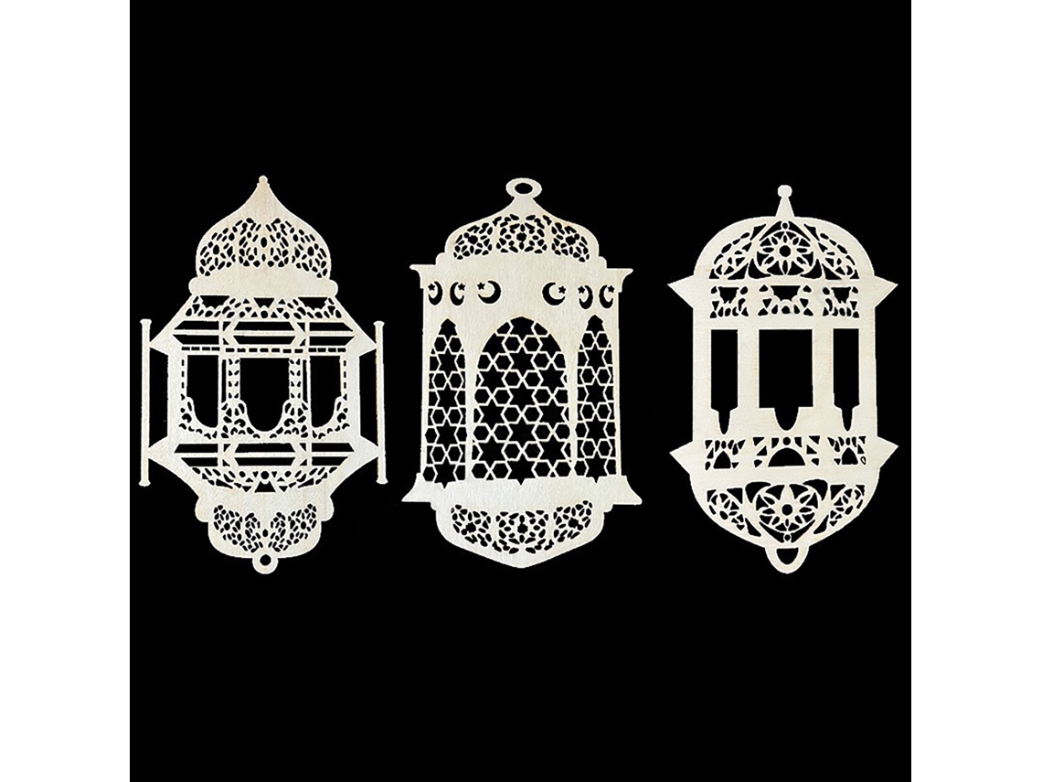 Laxiscreed Pack De 3 Lâmpadas Decorativas Hexagonais Em Madeira Para Decoração E Festas